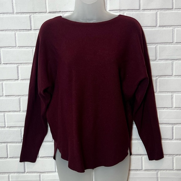 VILA MILANO women raglan burgundy sweater/size L - Picture 3 of 7
